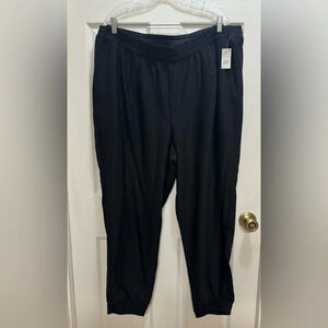 Gap Women’s Black Loose Pants Gathered Tapered Leg Everyday NWT Size XXL